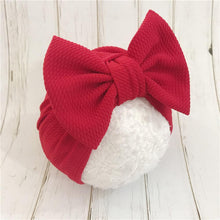 Load image into Gallery viewer, Elegant Winter Autumn Baby Girls Hat Big Bow Cotton Wool Knitted Thick Warm Baby Hat For Girls