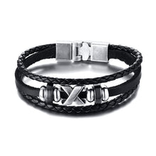 Load image into Gallery viewer, Lucky Vintage Men's Leather Bracelet Playing Cards Charm Multilayer Braided Men and Women Gift
