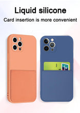 Load image into Gallery viewer, Simple Wallet Case For iphone Silicone Case For iphone 13 12 11 Pro Max Mini With Card Holder Cover Classic Silicone Full Protection Anti-Scratch Shockproof Case