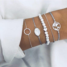 Load image into Gallery viewer, Boho Rose Map Bracelets & Bangles for Women Bohemian Round Charm Bracelet Set Fashion Multilayer Accessories Luxury Jewelry