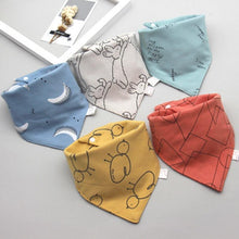 Load image into Gallery viewer, Fashion Modern 5PCS/SET Baby Triangle Double Cotton Bandana Feeding Bibs For Baby Boys/ Girls Baby Kids