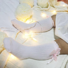 Load image into Gallery viewer, Non-slip Cotton Princess Knee High Long Skin-friendly Socks With Bow Mesh Newborn For Baby Girls