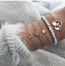 Load image into Gallery viewer, Boho Rose Map Bracelets & Bangles for Women Bohemian Round Charm Bracelet Set Fashion Multilayer Accessories Luxury Jewelry
