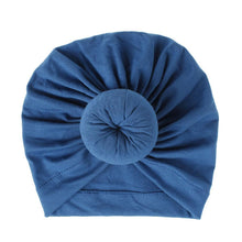 Load image into Gallery viewer, Handmade Pleated Flower Babies' Knitted Cotton Cloth Turban For Baby Girls In Elegant Style