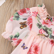 Load image into Gallery viewer, Floral Tulle Dress Kid Baby Girl Flower Puff Sleeve Princess Wedding Party Pageant Children Dress For All Occasion