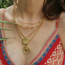 Load image into Gallery viewer, Modern Vintage Multilayer Crystal Gold Choker Pendant Necklace For Women Luxury Jewelry Perfect Gift Cool Style