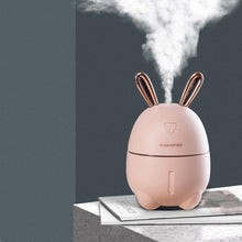 Load image into Gallery viewer, 300ML Mini Air Humidifier Cute Rabbit USB Aroma Essential Oil Diffuser Colorful Night Light Car Office Mist Maker