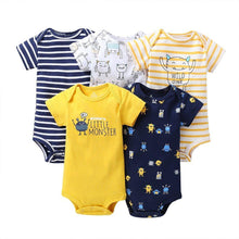 Load image into Gallery viewer, 5PCS/SET Baby Bodysuit Newborn Clothes Short Sleeve Cotton Unisex Body Clothing Pajams for Kids