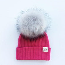 Load image into Gallery viewer, Winter Baby Boy Girl Artificial Pompom Knitted Hat Toddler Kids Caps With Pompon for Newborn