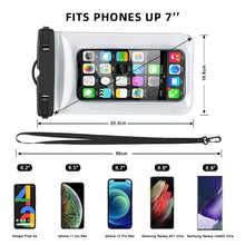 Load image into Gallery viewer, Gray Drop Resistant Waterproof Bag For Mobile Phones Under 6.9 Inches Plastic Mobile Phone Waterproof Case Diving Seal Phone Case Waterproof Pouch Phone Underwater Case 35m