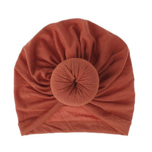 Load image into Gallery viewer, Handmade Pleated Flower Babies' Knitted Cotton Cloth Turban For Baby Girls In Elegant Style