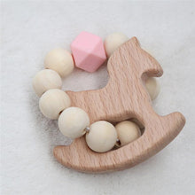 Load image into Gallery viewer, Modern Baby Silicone Wooden Nursing Bracelets Wood Teether Silicone Beads Teething Wood Rattles Toys for Baby