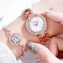 Load image into Gallery viewer, Luxury Bracelet Watches Set For Women Fashion Geometric Bangle Quartz Clock Ladies Wrist Watch For Women and Girls