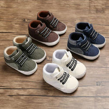 Load image into Gallery viewer, 0-18M Newborn Baby Soft Sole Shoes Boys Kids Lace-Up Ankle Boots Sneakers Perfect Baby Gift