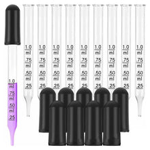 Load image into Gallery viewer, 10pcs Glass Scale Dropper Rubber Head Scale Pipette Dropper Essential Oil Bottle Straw Multi-purpose Droppers for School Home