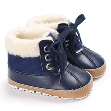 Load image into Gallery viewer, Infant Newborn Baby Boy Winter Warm Lace Up Design Boots Kids Baby Boy Booties Stylish Autumn Shoes