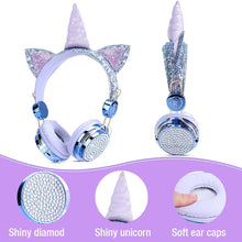 Load image into Gallery viewer, Cute Unicorn Headphones 3D Stereo Music Kids Headphones With Microphone Girls Cell Phone Children's Wired Headset Gamer Gift