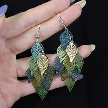 Load image into Gallery viewer, Ethnic Nine-Leaf Drop Earrings – Bohemian Dangle Jewelry for Women