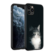 Load image into Gallery viewer, Black Big Eye Cat Cover Phone Case For iPhone 14 13 12 11 Pro Max Mini XS Max X XR Silicone Black Anti-Fingerprint Anti-Fall Clear Soft Anti-Yellow Cover Silicone Case