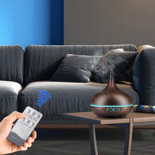 Load image into Gallery viewer, 550ml Aroma Air Humidifier Essential Oil Diffuser Aromatherapy Electric Ultrasonic cool Mist Maker for Office Home Bedroom Living Room Study Yoga Spa - Wood Grain, 7 Colors LED Light