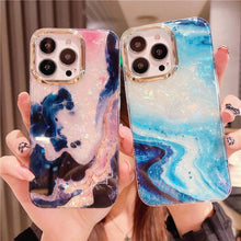 Load image into Gallery viewer, Marble Pattern Slim Shockproof Protective Soft Design for Girls Women Cute Case Cover For iPhone 13 Pro Max Glitter Marble Phone Case For iPhone 12 11 Pro Max XS Max XR Shockproof Cover