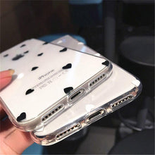 Load image into Gallery viewer, Transparent Phone Case For iPhone 13 12 11 14 Pro Little Dots Love Heart Clear Back Cover Vintage Women Girls Soft Anti-Scratch Protective Cases for iPhone