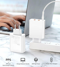 Load image into Gallery viewer, 3 Ports USB Fast Charger 60W Support Quick Charge Type-C PD Charger QC 4.0 3.0 Phone Charger