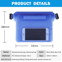 Load image into Gallery viewer, Waterproof Swimming Bag 3 Layers Water Proof Diving Beach Shoulder Waist Bag Underwater Mobile Phone Bag Case Waterproof Bag With Adjustable Waist Belt Comfortable Case For Phone