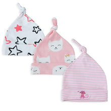 Load image into Gallery viewer, Printed Baby Hats & Caps For Newborn Baby Accessories In Elegant Modern Design Set Of 3PCS For Baby Kids