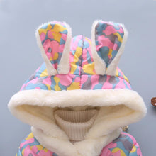 Load image into Gallery viewer, Luxury Newborn Children Plus Cute Hooded Cotton Jacket Infant Clothing for Baby Girls In Elegant Colorful Design For Winter