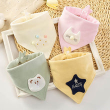 Load image into Gallery viewer, Baby Bibs Triangle Double Cotton Bibs Cartoon Saliva Towel Baby Boys Girls Feeding Apron Cotton Bib for Kids