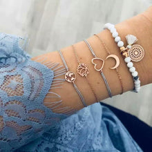 Load image into Gallery viewer, Boho Rose Map Bracelets & Bangles for Women Bohemian Round Charm Bracelet Set Fashion Multilayer Accessories Luxury Jewelry