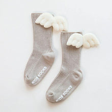 Load image into Gallery viewer, Luxury Modern Socks Baby Girls Knee High Socks With Angel wing Summer Autumn Cotton Socks Solid Candy Color Toddler For Kids