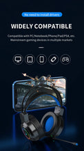 Load image into Gallery viewer, G58 G60 Gaming Headset 7.1 Stereo SVirtual Surround Bass Earphone Headphone with Mic LED Light for Computer PC Gamer Foldable