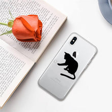 Load image into Gallery viewer, Cute black cat Phone Case for iphone 13 11 12 pro XS MAX 8 7 6 6S Plus X 5S SE 2020 XR case Cute Cat Slim Fit Glossy Stylish Cover Soft Shockproof Phone Case