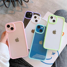 Load image into Gallery viewer, Unisex Cute Shockproof Silicone Bumper Phone Case For iPhone 14 11 12 13 Pro Max Colorful Transparent Protection Back Cover Silicone Protective Cover For iPhone