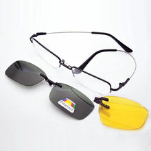 Load image into Gallery viewer, Memory Glasses Frame Fold Magnet Clip Myopia Silver Clip on Sunglasses Magnetic Men Mirror Gold Night Vision Goggles Soft Temple