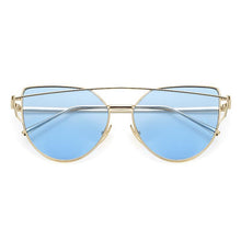 Load image into Gallery viewer, NEW Stevvex Designer Cat eye Sunglasses For Women and Ladies in Vintage Metal Reflective Glasse Mirror Retro Oculos De Sol Gafas Style With UV 400 Protection