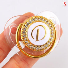 Load image into Gallery viewer, Modern Luxury Diamond Transparent Baby Pacifier Luxury Initials Letter D Bling Pacifier Rhinestone For Baby