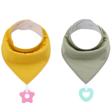 Load image into Gallery viewer, 100% Organic Cotton Super Absorbent And Soft Unisex Baby Bandana Drool Bibs And Teething Toys For Newborn