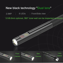 Load image into Gallery viewer, TESLONG NTS500 5.0" LCD Screen 5.5mm Dual Lens Endoscope Camera HD 1080P Digital Videoscope Pipe Car Inspection Borescope 32GB