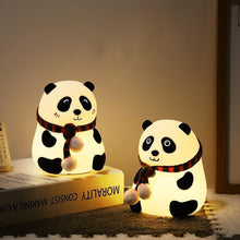 Load image into Gallery viewer, Night Light for Kids, 7-Color Silicone Big Eyes Panda Nursery Lights, USB Rechargeable LED Lamp for Girls and Boys Bedrooms