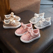Load image into Gallery viewer, Cute Girls Casual Shoes Sneakers Toddler Baby Girls Bow Sequin Crib Trend Casual Shoes Kids Children Anti Slip Pink Dress Shoes
