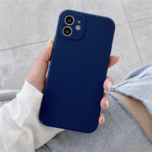 Load image into Gallery viewer, Soft Silicone Candy Color Phone Case For iPhone 13Mini iPhone 14Pro Max Ultra Thin Shockproof Cover Solid Color Shockproof Silicone Case For iPhone