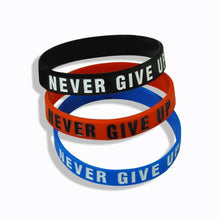 Load image into Gallery viewer, New Trend Motivation "The Road to Dreams" "Never Give Up" Inspirational Silicone Rubber Bracelet Elastic Band Brecelet for Women and Men In Unisex Design
