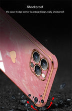 Load image into Gallery viewer, Luxury Shockproof Soft Case For iPhone 13 12 11 Pro Max XS XR X R 8 7 Plus iPhone12 12Pro iPhone11 Marble Texture Covers Luxury Love Phone Case Cute Side Small Heart Pattern Soft Shockproof Full Lens Case for iPhone