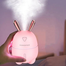 Load image into Gallery viewer, 300ML Mini Air Humidifier Cute Rabbit USB Aroma Essential Oil Diffuser Colorful Night Light Car Office Mist Maker