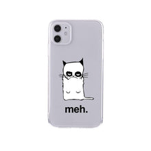 Load image into Gallery viewer, Cute Cartoons Black Cat Transparent Phone Cover For Iphone 14 14promax 14plus 13promax 13 12 11 Shockproof Clear Phone Case Adorable Soft Girls Print Cat Design Clear Cute Flexible Silicone Phone Case