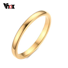 Load image into Gallery viewer, Vnox Cute Women's Gold-color Rings Trendy 2 mm Tungsten Carbide Wedding Bands for Women Jewelry