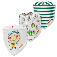 Load image into Gallery viewer, 3PCS Comfortable Waterproof Organic Cotton Baby Burp Cloth Bandanna Scarf Bibs For Newborn Baby Boy And Girl